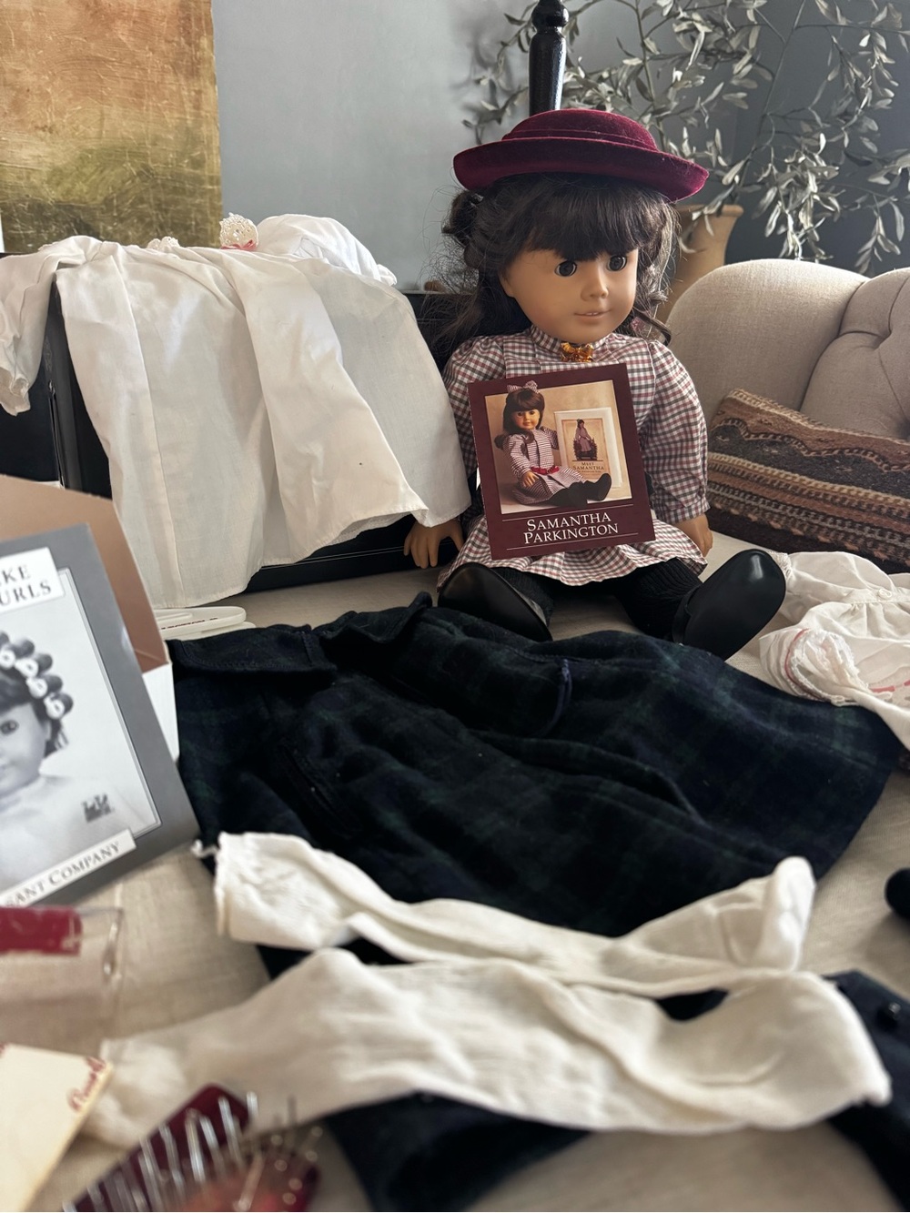 Pleasant Company American Girl Samantha Doll + Large Original Accessory Lot